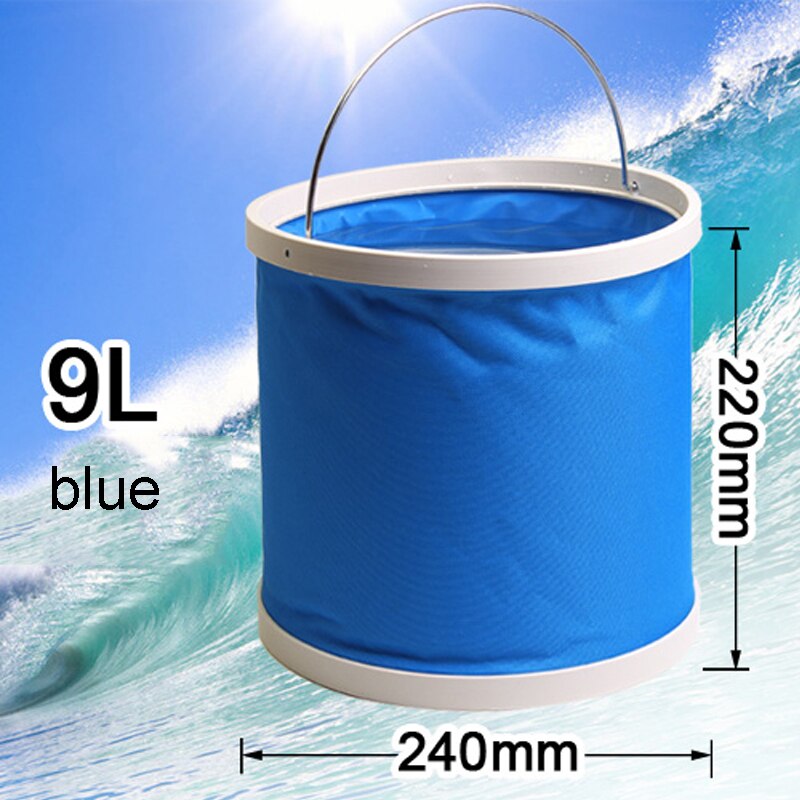 Bucket Folding Bucket Car Wash Car Bucket Fishing Bucket Washing Retractable Vehicle Bathroom Kitchen Clean Canvas Supplies: Blue
