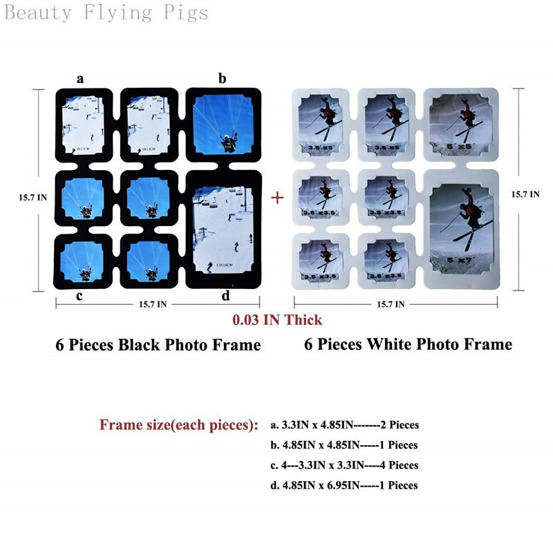 WSHYUFEI Hanging Photo Frame Panels Room Divider Wall Partition (12, Black&White Frame) Beautiful home decor