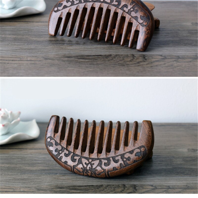 Tasche Holz Kamm Natürliche Schwarz Gold Sandelholz Super Schmale Zahn Holz Kämme Keine Statische Läbenutzen Bart Kamm Haar Styling