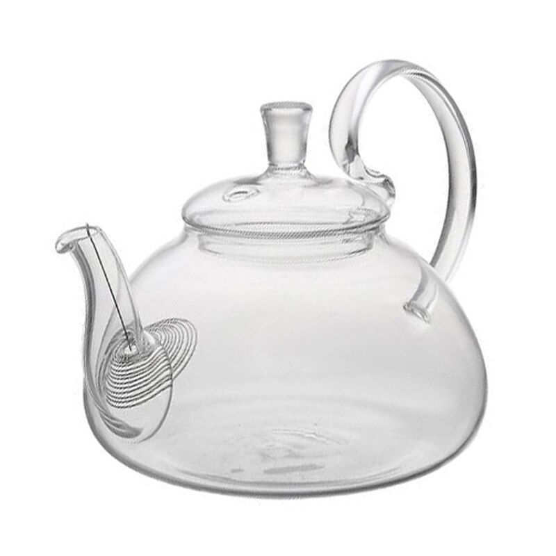 800Ml Heat Resistant High Handle Flower Coffee Gl Tea Pot Blooming Gl Teapot with Strainer: Default Title