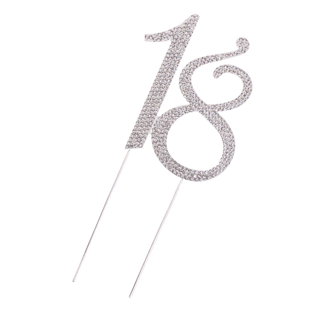 Crystal Cake Topper, Number Rhinestones 18th Birthday Cake Topper, Men or Women Birthday