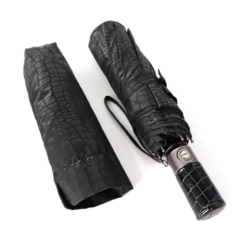 Umbrella Men Winproof Strong Umbrellas Fully Automatic Large Imitation Leather Umbrella Parasol Paraguas