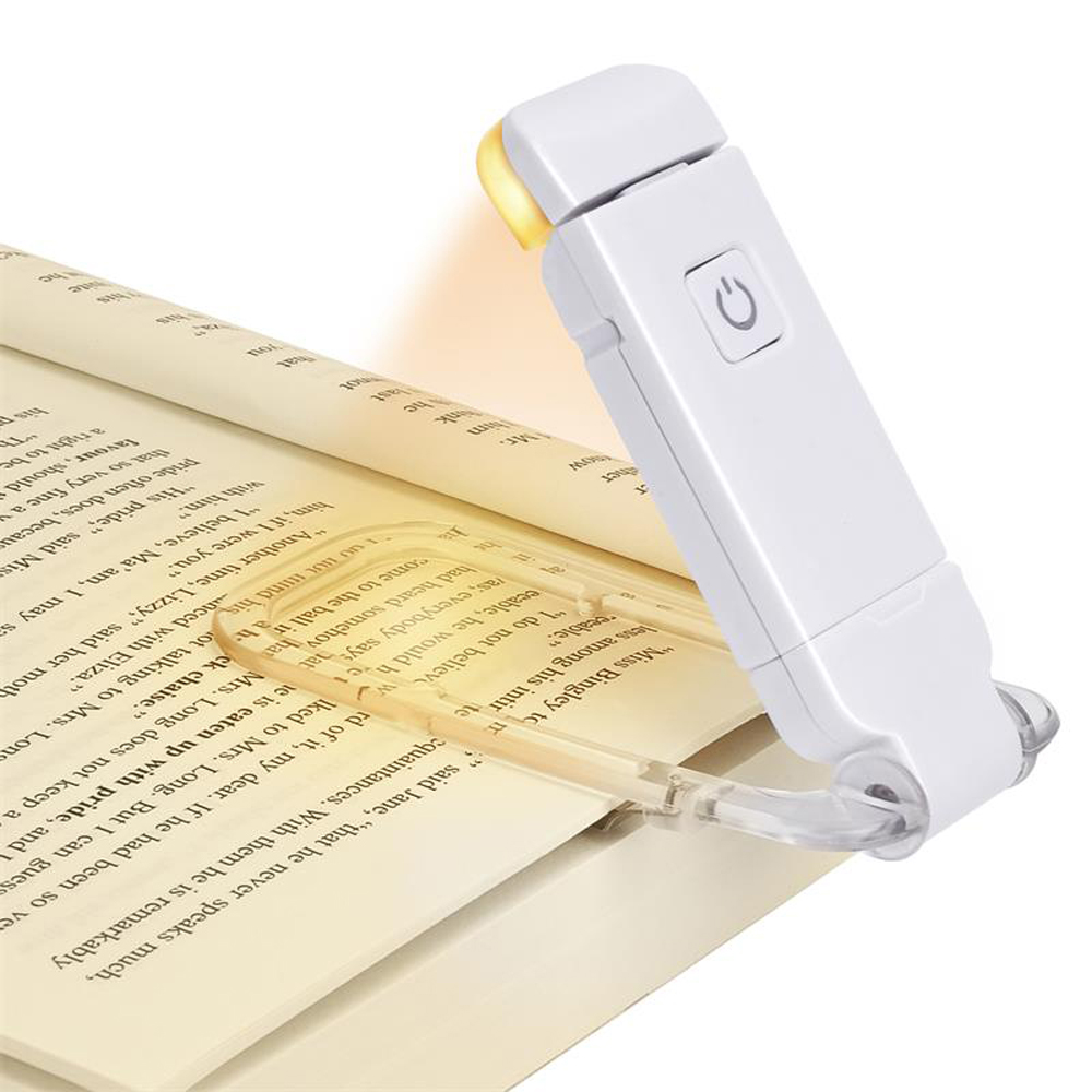 Luz de lectura de libros para lectura de cama, recargable, portátil, con Clip, luz de lectura LED, Mini lámpara de escritorio alimentada por USB regulable: RGB