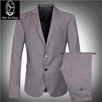 light blue blazer men's suit jacket set extra large very large big man autumn plus size M- 4XL 5XL 6XL 7XL 8XL: gray / L
