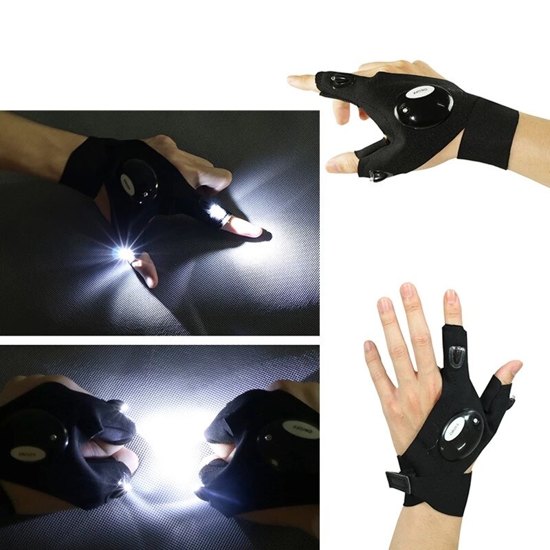 Outdoor vissen magische riem vingerloze handschoenen led waterdicht fietsen kamperen wandelen reddingsgereedschap outdoor verlichting handschoenen