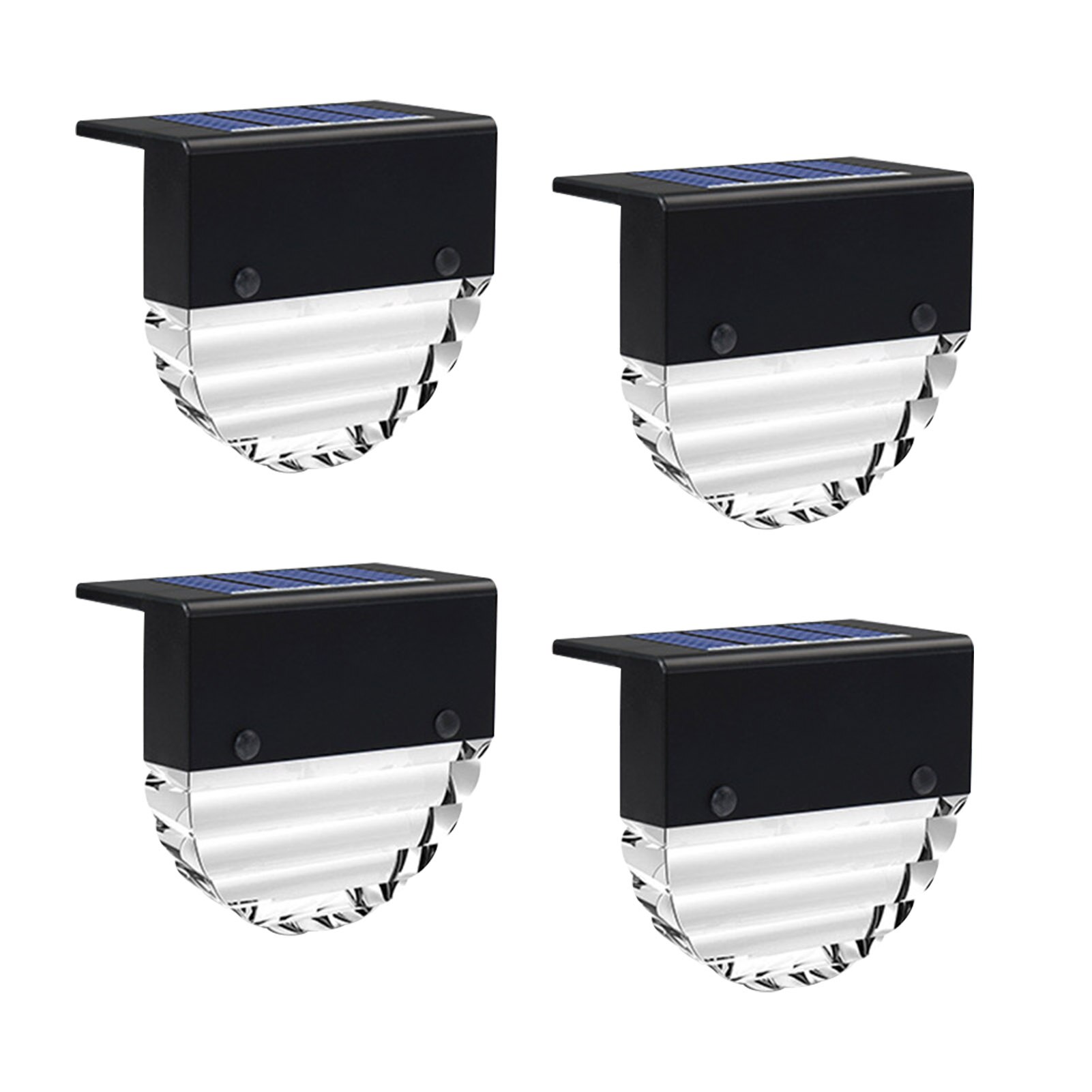 4pcs Solar Deck Lights Garden Decor Battery Powered Landscape Patio Auto On Off Balcony ABS IP55 Waterproof Fence Pathway
