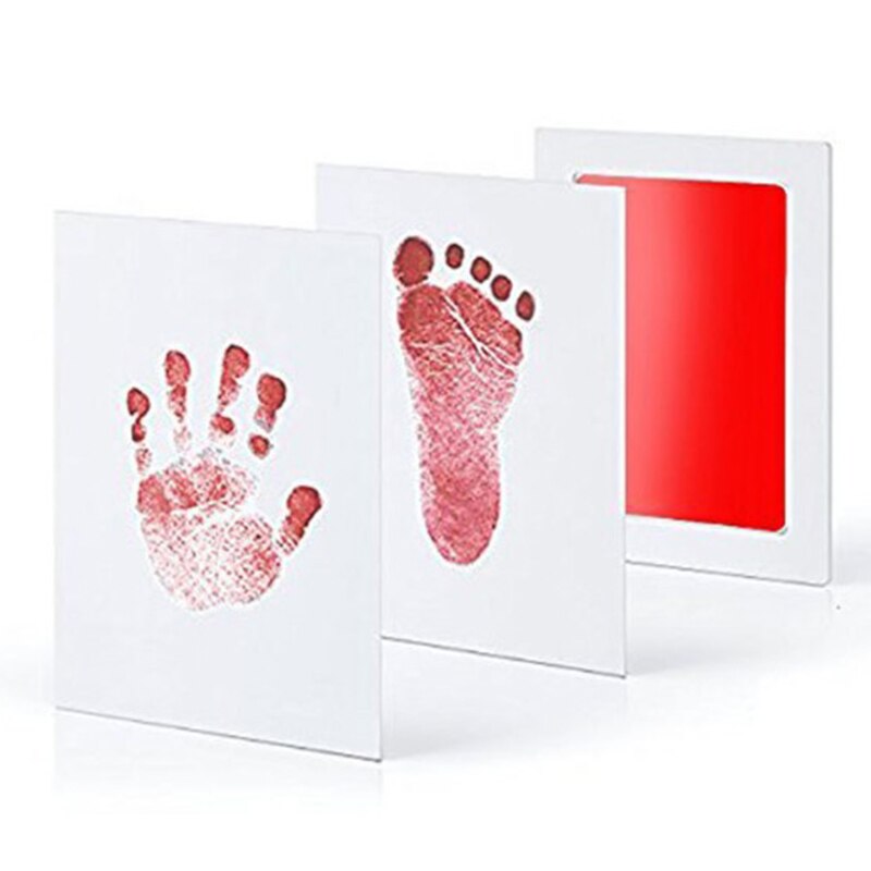 6 färger babyvård giftfritt handavtryck kit avtryck fotavtryck avtryck baby souvenirer nyfödd baby kudde bläck fotavtryck spädbarn leksak: Röd