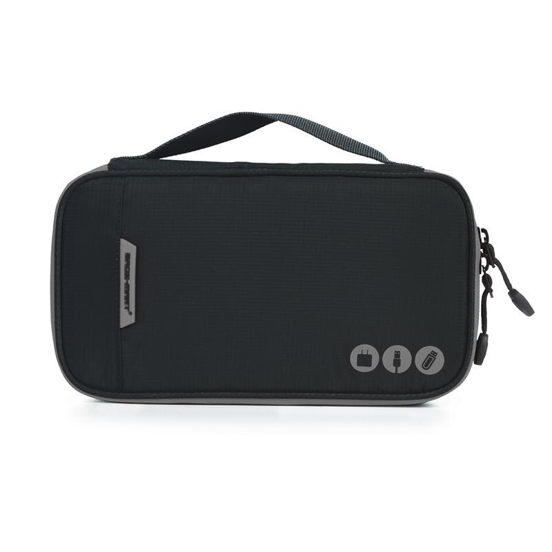 Bagsmart Travel Electronic Accessories Bags Data Cable Earphone Wire Power Line Organizer Bag Flash Disk Case Digital Bag: Black and Gray