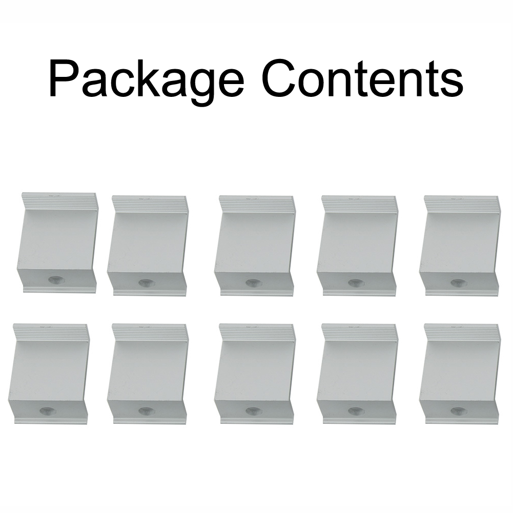 10 Stück Solarpanel-Montagehalterungen, Aluminium-PV-Endklemme, Z-Halterung, Solar--Photovoltaik-Zubehör, 30 mm/35 mm/40 mm/45 mm