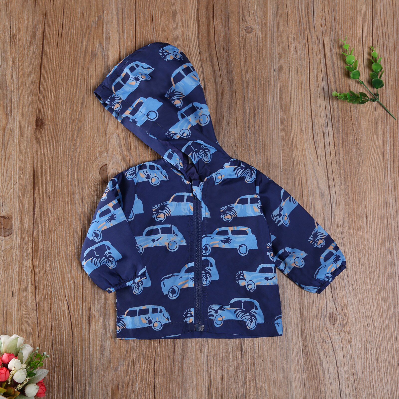 Jungen und Mädchen Einfarbig Jacken Runde Kragen Langarm Mäntel Nette Auto aufbringen Hoodie