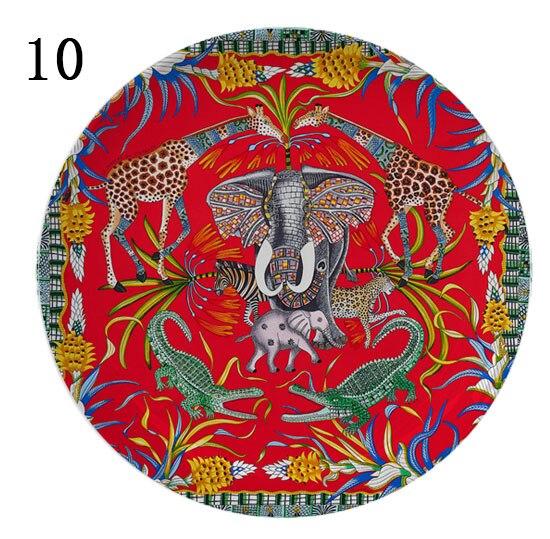 Europese Equatoriale Jungle Plaat, Bloem, Vogel, Dier Keramische Decoratie Vlakke Plaat, Model Kamer Decoratie, muur Opknoping Plaat: Paars