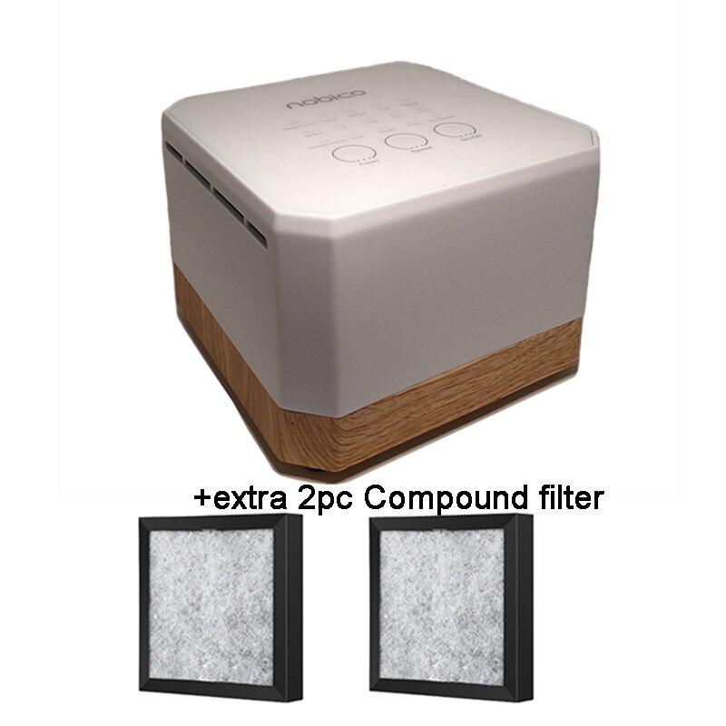 Nobico Mini Luftreiniger HEPA-Aktivkohle Filter Luft Ionisator 3 Modus Luft Reiniger Schreibtisch Negativ Ionen Generator Holzmaserung: Luftreiniger und 2C