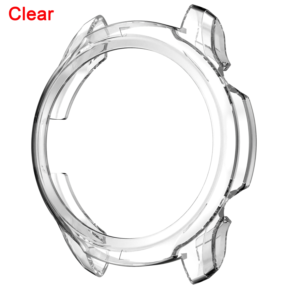 Tpu Plating Zacht Glas Screen Protector Case Cover Shell Edge Frame Voor Ticwatch Pro 3 Beschermende Bumper Volledige Horloge case: transparent