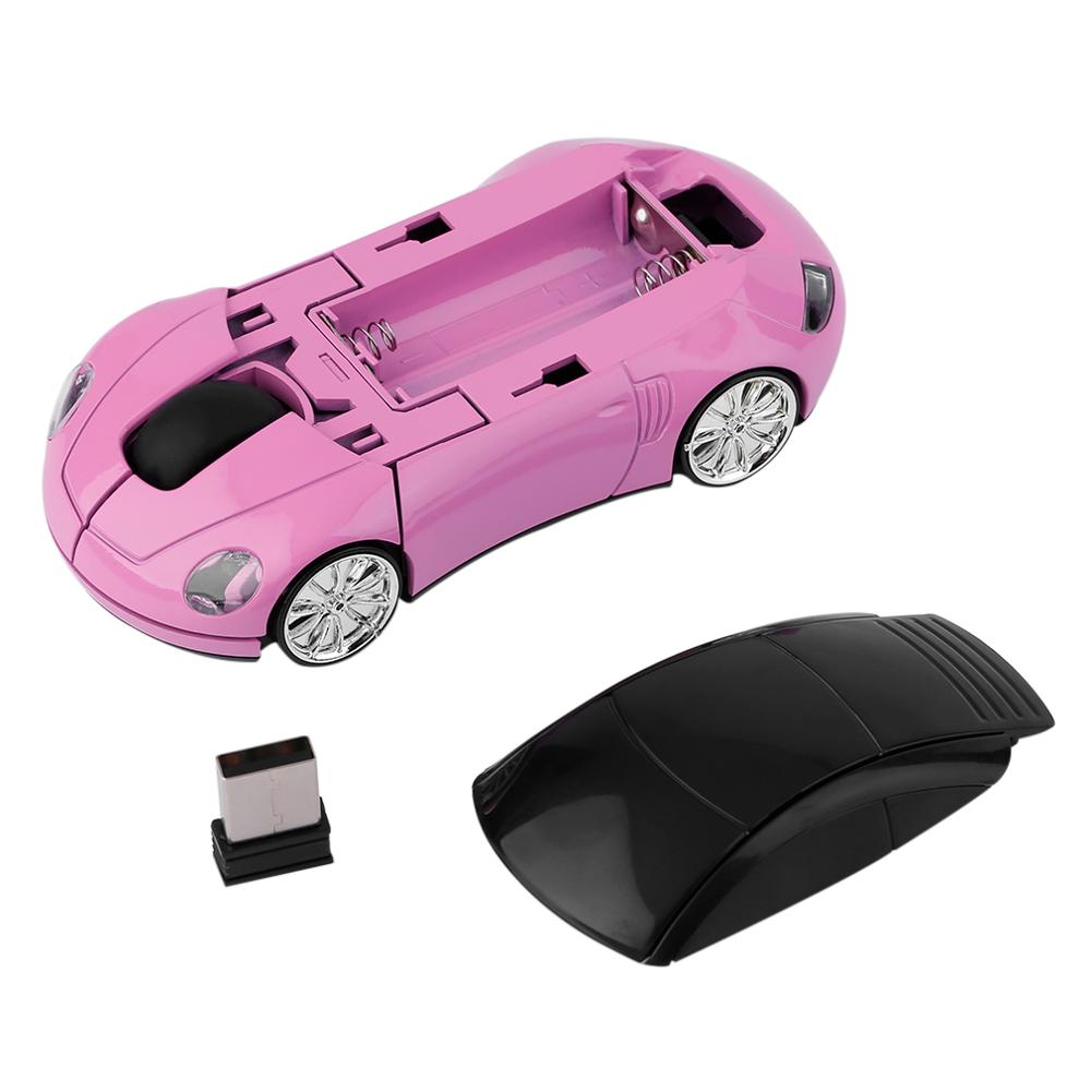 2.4GHZ Wireless Car Shape Mouse 1600DPI Wireless Optical High Precision Mouse Mice For PC Laptop Computer: red