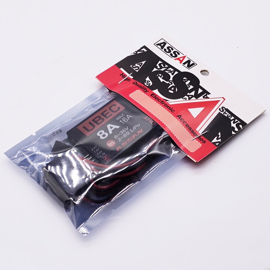 Assan UBEC-8A 16A DUAL UBEC 2-8s Lipo Supportted Output 5.2 6.0 7.4 8.4v Adjustable Servo Power Supply RC Model Airplane Robot: UBEC-8A Weld JST