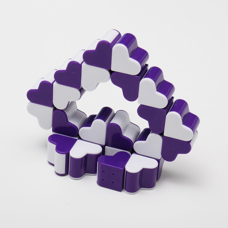 MINIMagic cubo Serpente Giocattolo Blocchi Righello Magia Snake Twist stickless Di Puzzle Strano colore a forma di Giocattoli Educativi Divertenti Per I Bambini: dark purple