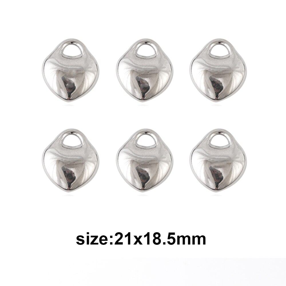 20pcs Heart Cute CCB Loose Beads For Necklace Pendant Heart Star Charms For Jewelry Making Supplies DIY Necklace Spacer Beads: 21x18.5mm