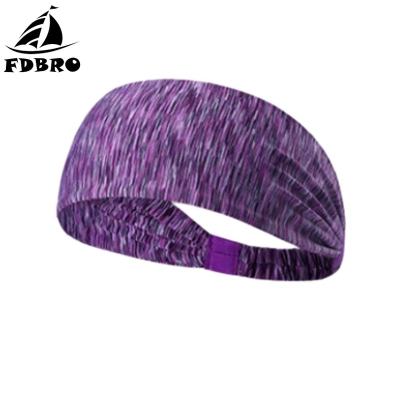 FDBRO Sport Sweatband Fitness Running Headband Gym Workout Yoga Anti-slip Elastic Hair Band Football Basketball Sports Safety