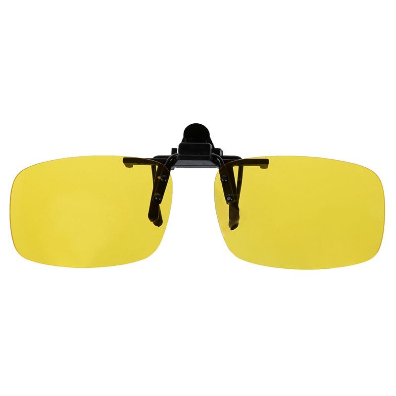 Lentes rectangulares Amarillo Claro sin montura Clip en gafas de conducción de visión nocturna
