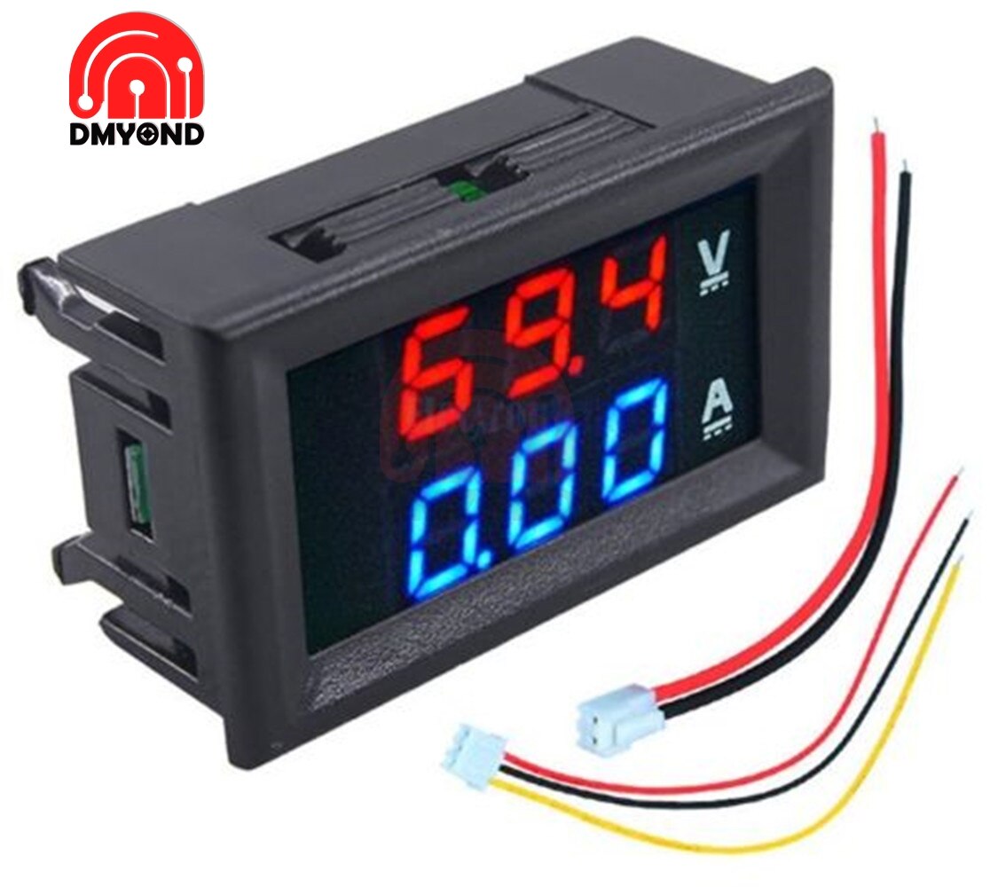 Mini Digitale Led Display Dc 100V 10A Voltmeter Auto Ampèremeter Ampermeter Panel Amp Stroom Spanning Meter Tester En 50A 75mV Shunt: DC 100V 10A