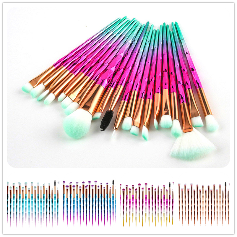 Makeup Brushes Set Face Foundation Brush Eye Eyeshadow Fan Lip Eyebrow Eyeliner Eyelash Crystal Make Up Brush Kit