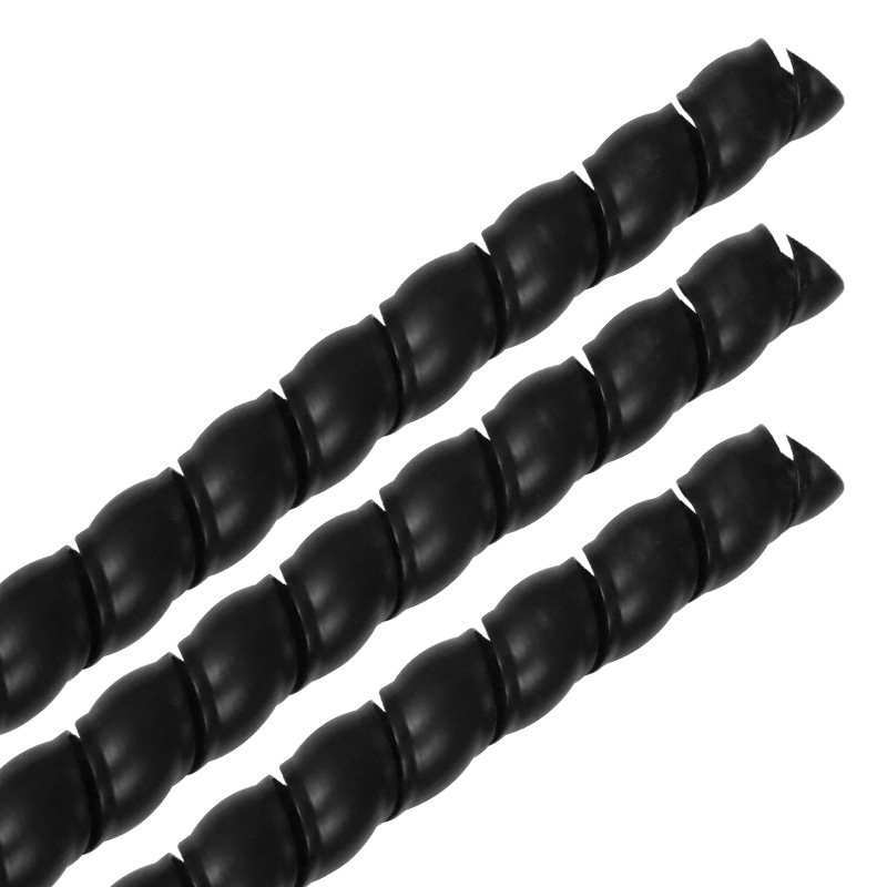 2M Lange 8/10/12mm Kabel Bescherming Hoes Spiraal Wond Flexibele Draad Organisator Isolatie Mouw Draad kronkelende Protector: Black / 280mm
