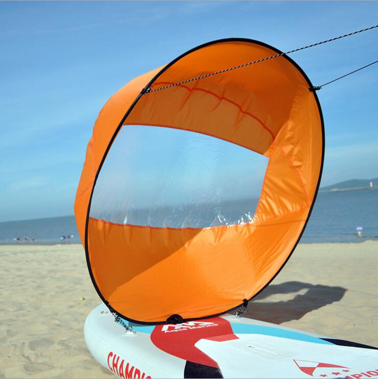 Vikbar kajakbåt vindsegel sup roddbåtar paddelbräda segling kanot slag paddla vind klart vindruta kajakvind segel: Orange