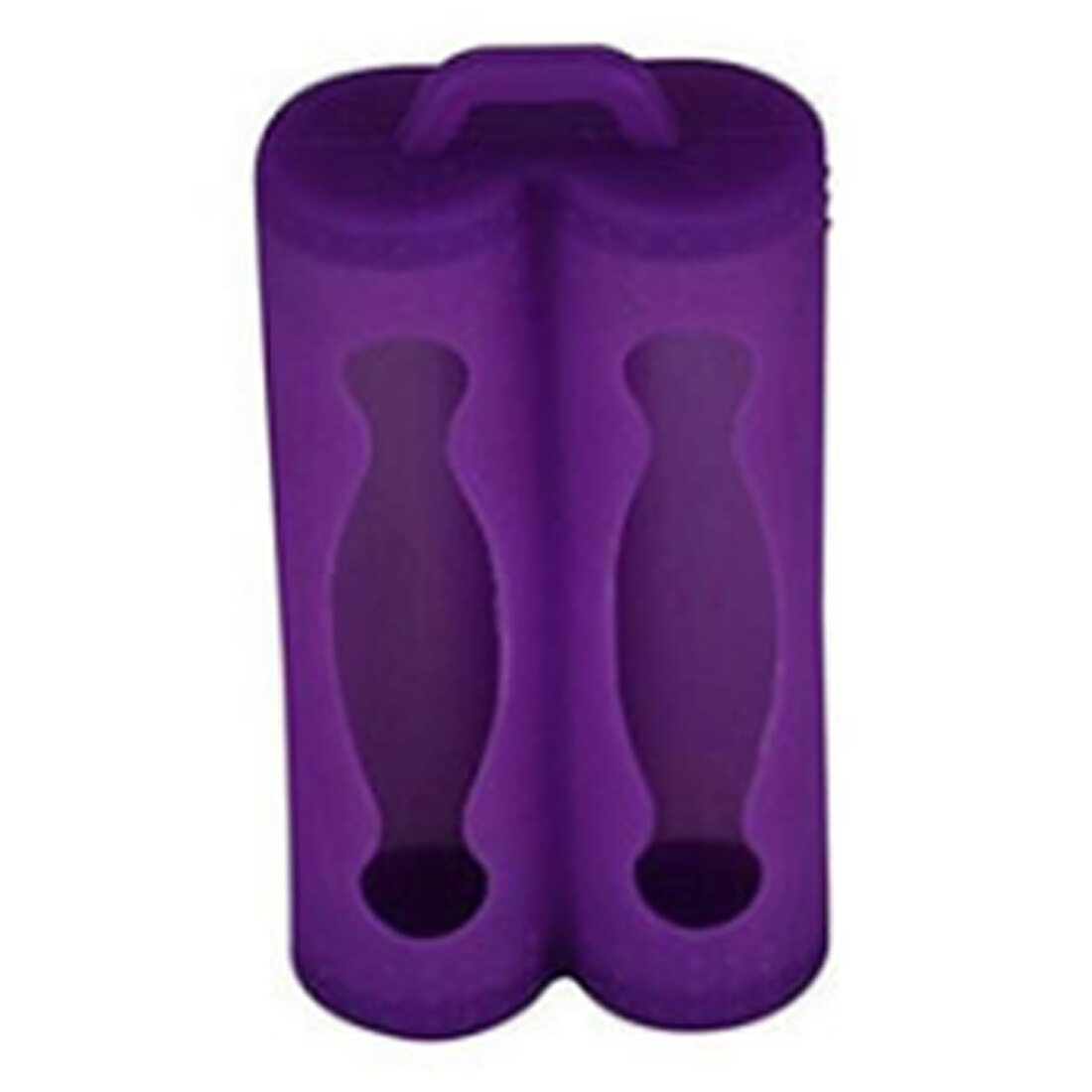 Double Battery Silicone Sleeve For 18650 Battery Protective Bag Battery Storage Boxes Anti-short Circuit Battery Cover Case: Purple