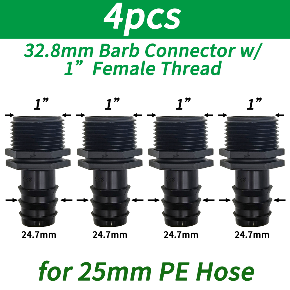 1/2 "1/4" Außengewinde anschluss an Widerhaken 16mm 20mm 25mm Pe Schlauch adapter T-Stück Winkel bogen Garten bewässerung Tropf bewässerungs system