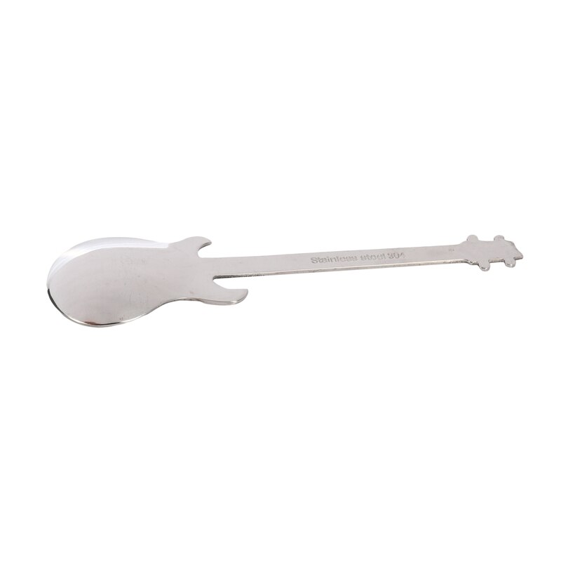 Gitaar Koffie Lepels 6-Pack Leuke Lepels Rvs Theelepels Roeren Lepel Gitaar Vormige (Zilver)