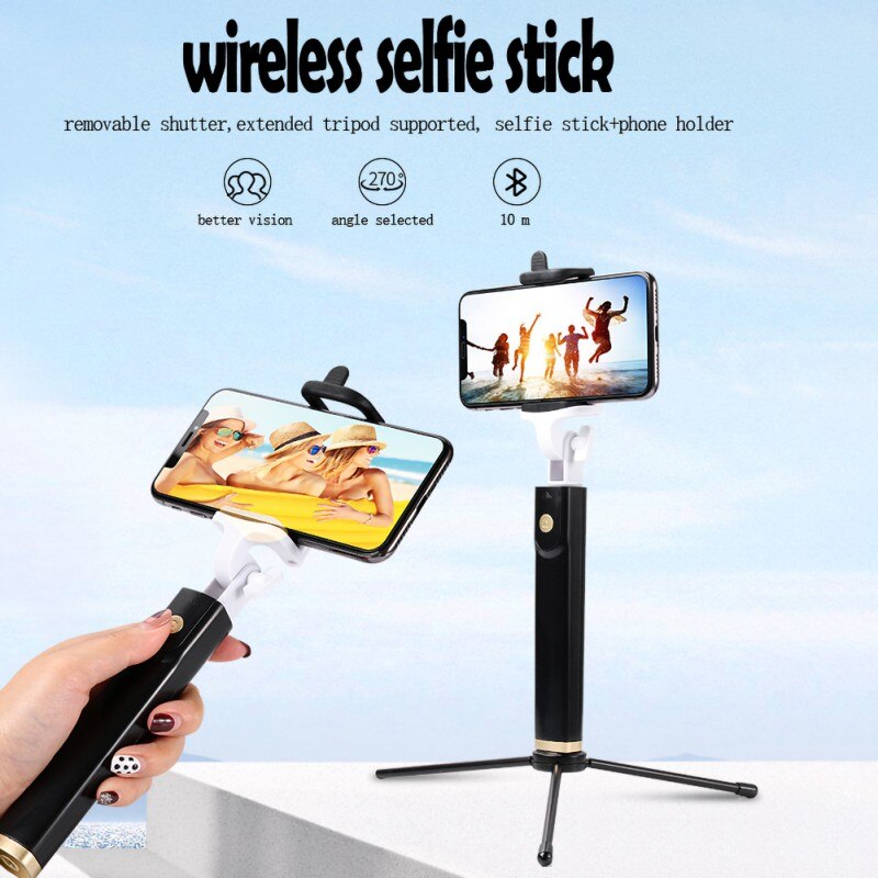 Extendable Handheld Iphone 8 X 7 6s Shutter Remote Mini Tripod selfie stick