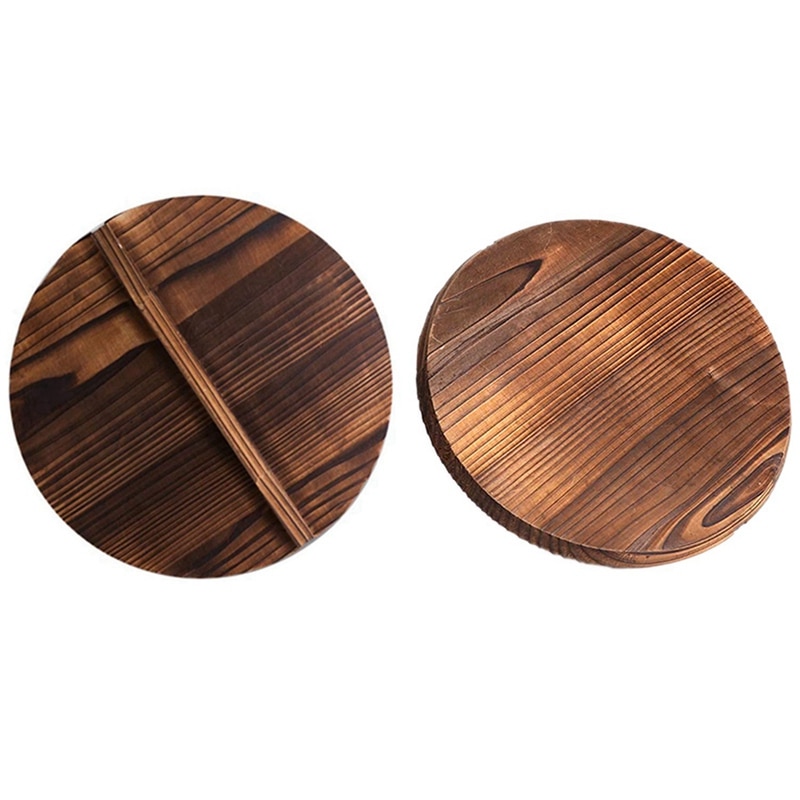 Couvercle de casserole de cuisine en bois de 2 pièces couvercle de casserole couvercle de couvercle de Pot de cuisson en bois Anti-échaudage -26Cm & 30Cm