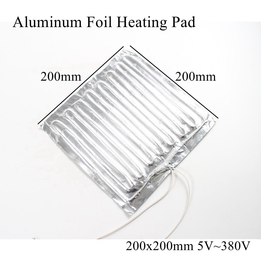 200 x 200mm 220v aluminiumfolie verwarmingsmat rubberen verwarmingsmat verwarmde bedplaatverwarming zelfklevend flexibel waterdicht 3d printer