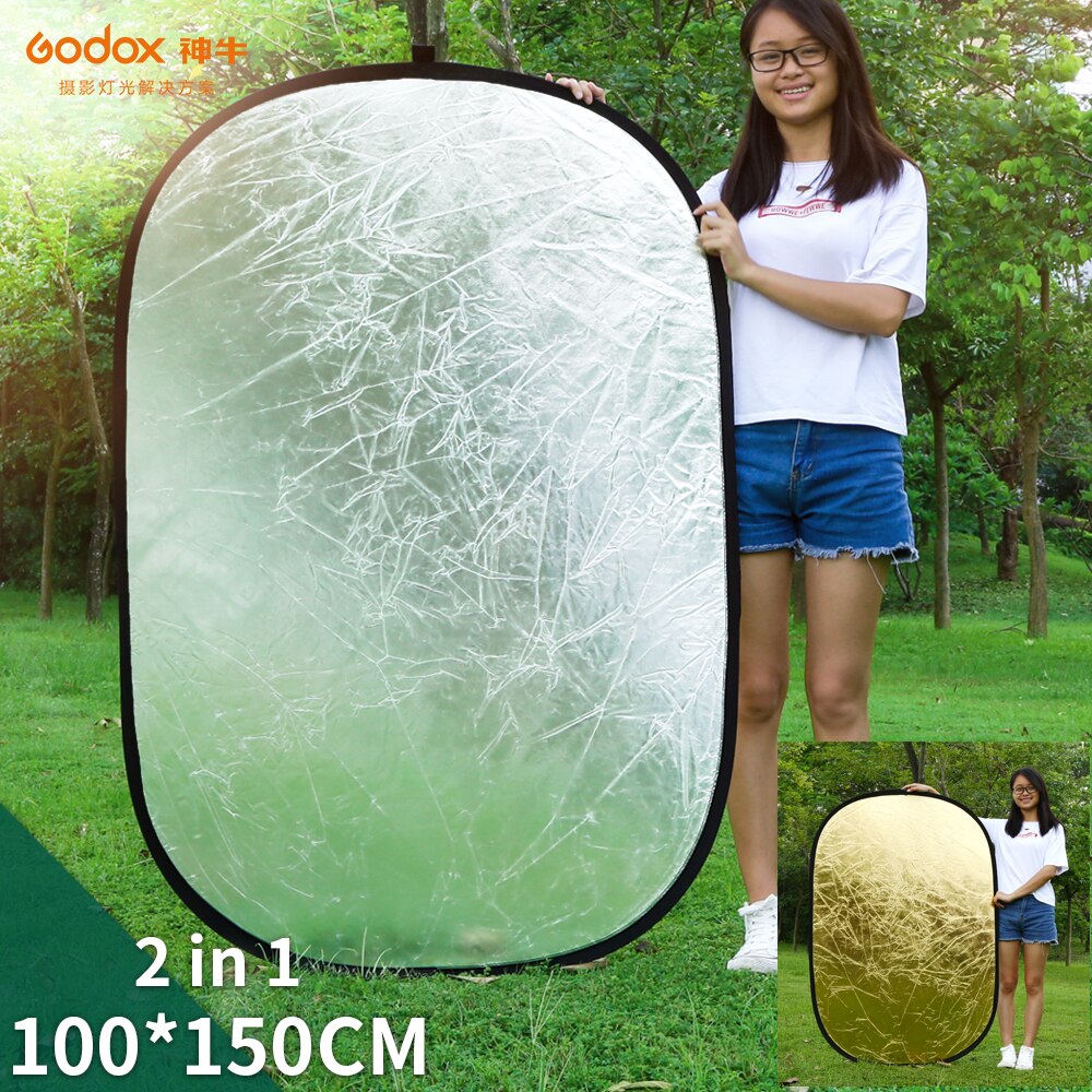 Godox 60X90Cm 80Cm 110Cm 100X150Cm 150X200Cm 2 In 1 inklapbare Licht Ronde Fotografie Reflector Voor Studio Multi Photo Disc: 100 x 150cm