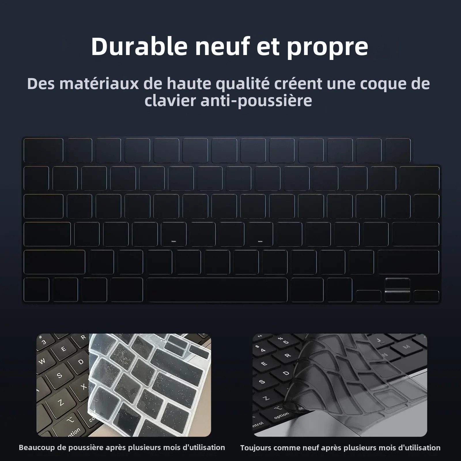 Premium Keyboard Cover Skin Ultra Thin dla MacBook Air 15" M3 M2 A3114 A2941, Air 13.6" A3113 A2681, Pro 14" 16" A2918 A2779