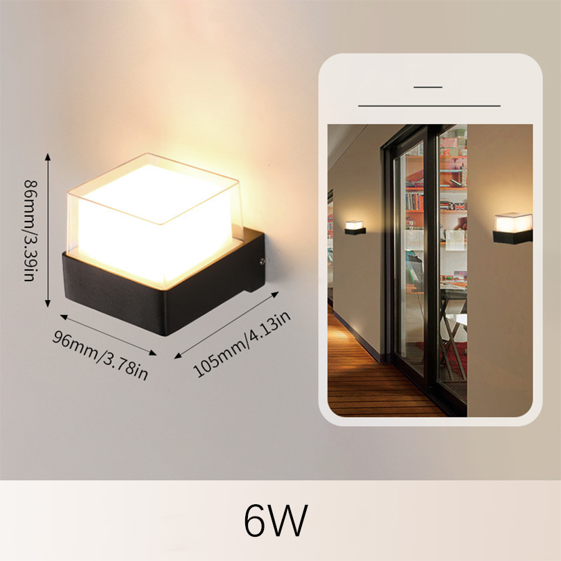 Led buitenwandlamp Waterdicht IP66 Bewegingssensor Led buitenverlichting Veranda Verlichting Balkon Tuinverlichting Buitenwandlamp: Light Grey / Cold White / 6w