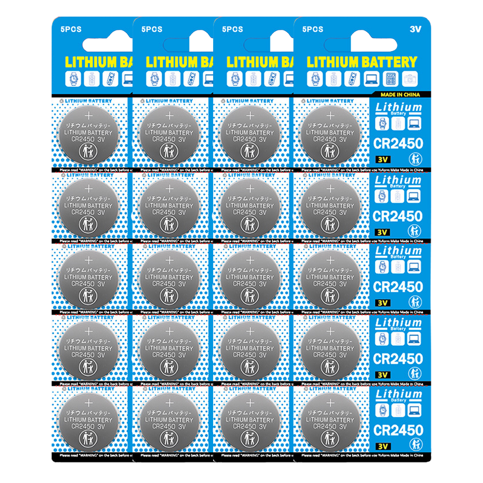 5-100pcs 3V CR2450 Button Batteries CR2450 5029LC LM2450 DL2450 CR2450N BR2450 600mAh Lithium Cell Coin Watch Battery: Gold