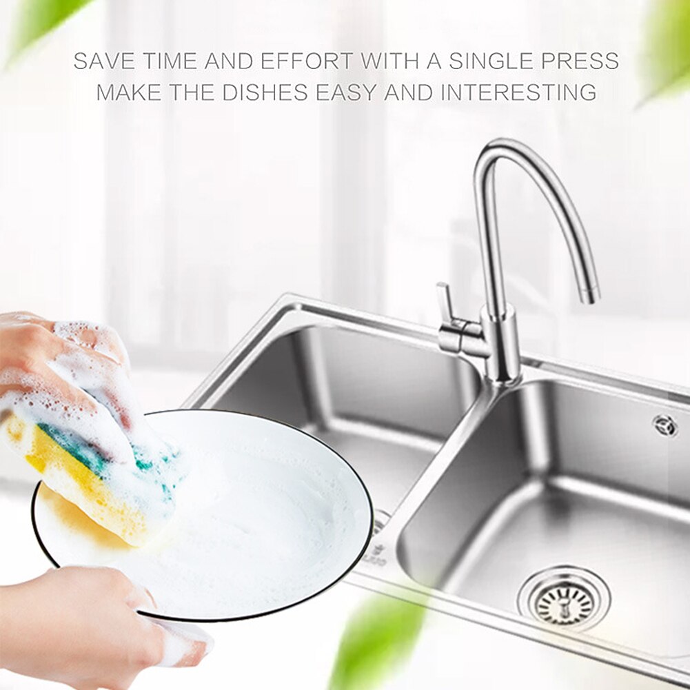 2 in 1 Soap Dispenser Pump With Sponge Holder Countertop Dishwashing Liquid Dispenser Container Hand Press Soap Organizer