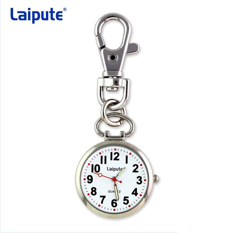 LAIPUTE-reloj de bolsillo de enfermera para hombre y mujer, accesorio de acero inoxidable, plateado, médico, FOB, de cuarzo, analógico, colgante, GL46