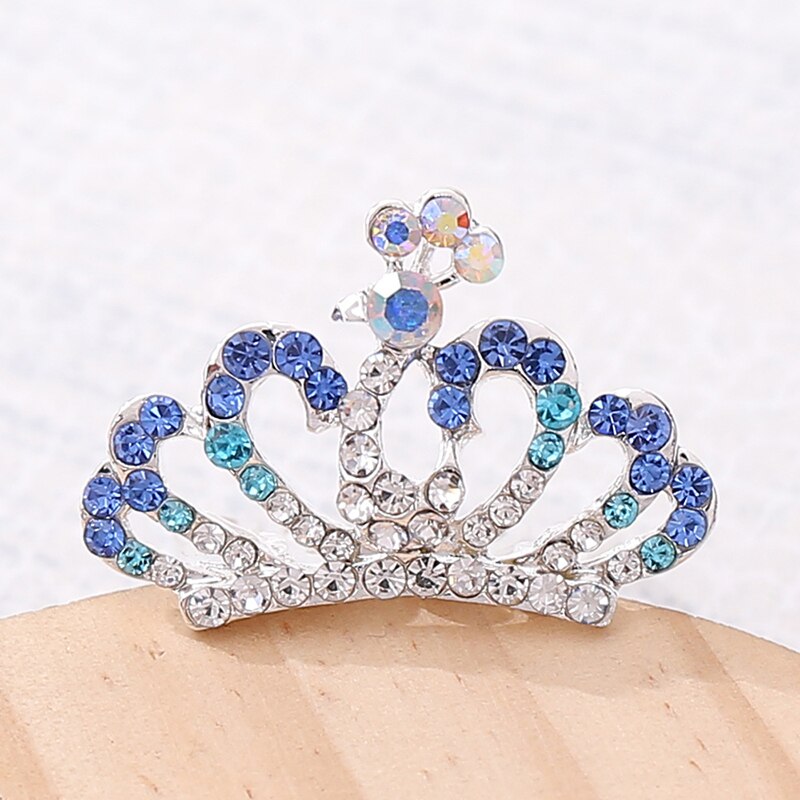 Neue freundlicher Legierung Glänzende Farbe Strass Diademe Krone Prinzessin Haar Zubehör Blume Mädchen Diademe MAEA99