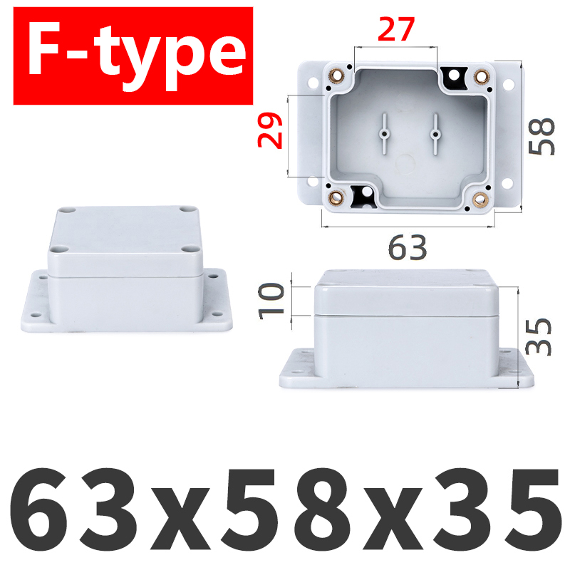 Ip67 waterproof enclosures, plastic boxes, electronic project boxes, outdoor instruments, electrical project boxes, junction boxes with earpieces: Black-and-white