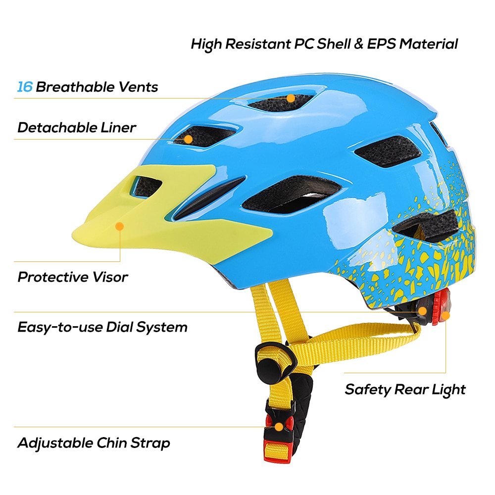 Cascos ultraligeros para bicicleta para niños, casco deportivo ligero para ciclismo, patinaje, con luz de seguridad, novedad de