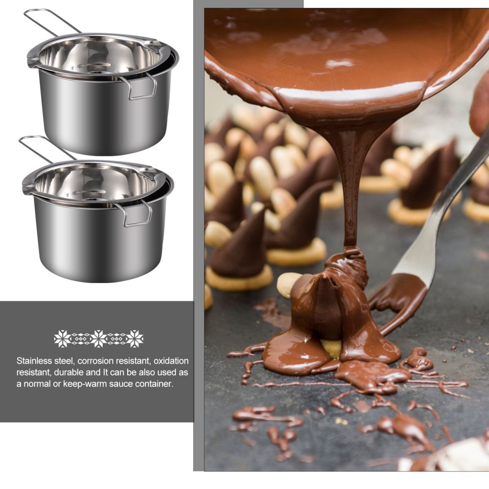 1 Set Double Boiler Pot Fine Nice Safe Wax Melting Pot Cheese Melting Pot Stainless Steel Chocolate Pot Chocolate Melting Pot