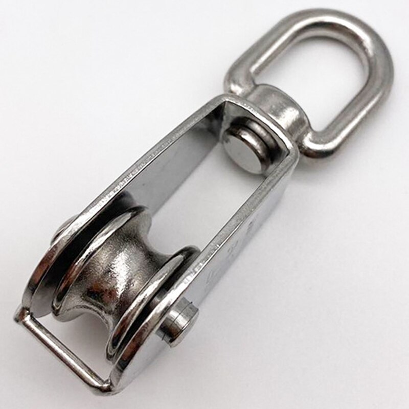 Stainless Steel Pulley Single Wheel Swivel Lifting Rope Pulley Set Lifting Wheel Tools Crank Pulley