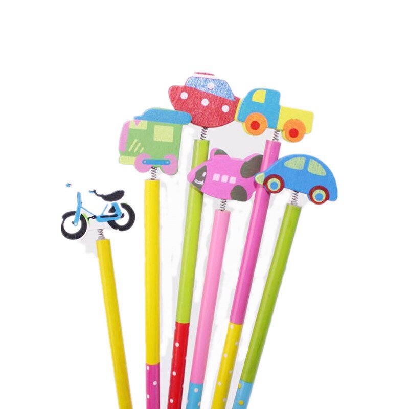 6PC Cartoon pencil Car Pencil Cute HB Wooden Standard Pencil For Kids Student Office School Supplies pen