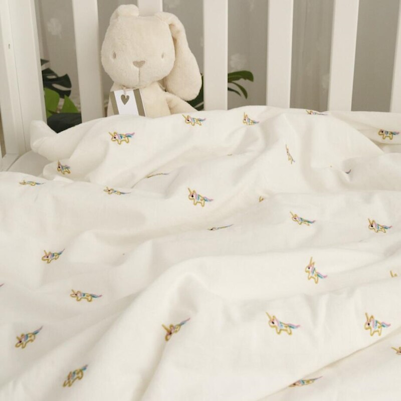 120*150cm sommer tynd quilt til børn bomuld koreansk luftgennemtrængelighed sengetæppe tæppe til hjemme børnehave skole: Enhjørning