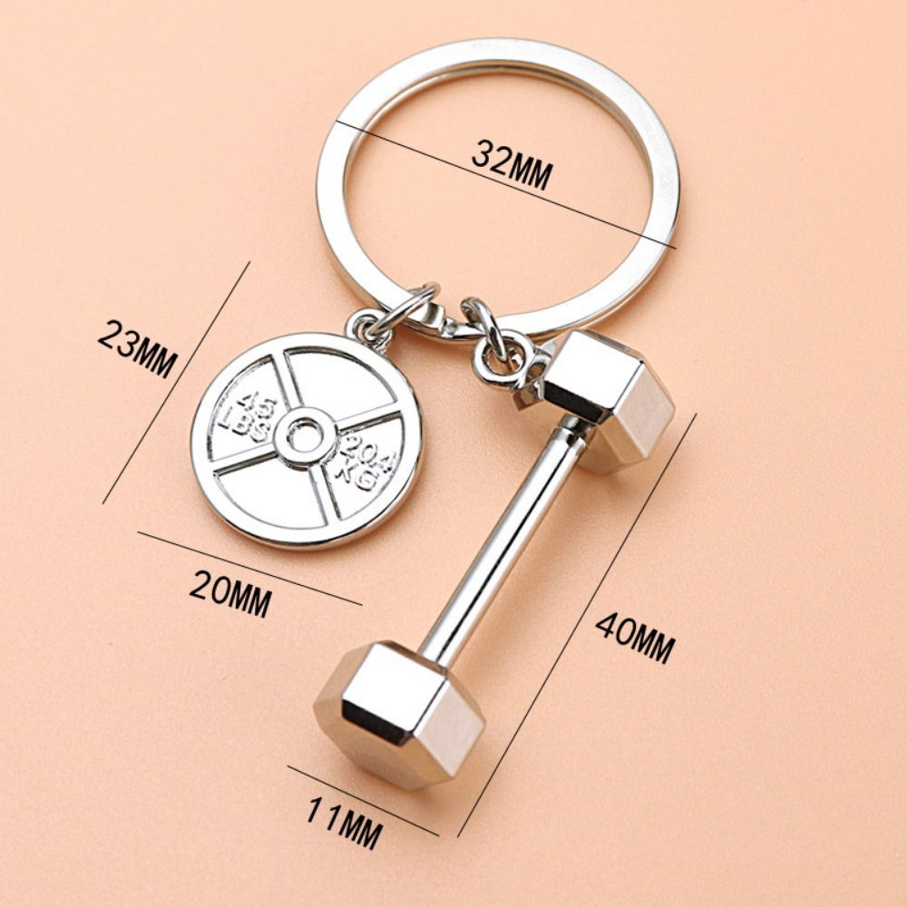 Boxing glove fitness keychain baseball barbell dumbbell fitness equipment keychain strength sports alloy baseball keychain: Gray