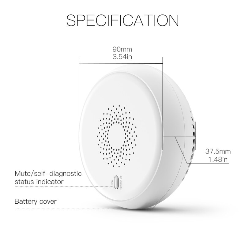 Zigbee Smoke Detector Sensor Smart Home Security System Fire Brigade Tuya App Notification Fire Alarm System App Notification