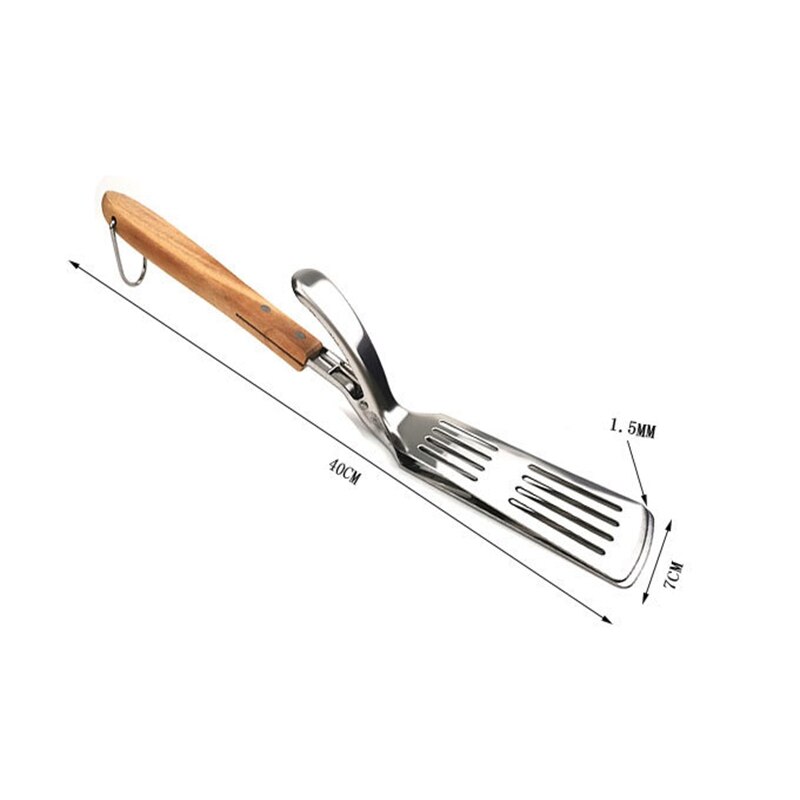 Roestvrijstalen barbecuetang, gefrituurde biefstukschep, gefrituurde visschep, bbq broodklem, keukenbroodklem, vleesklem