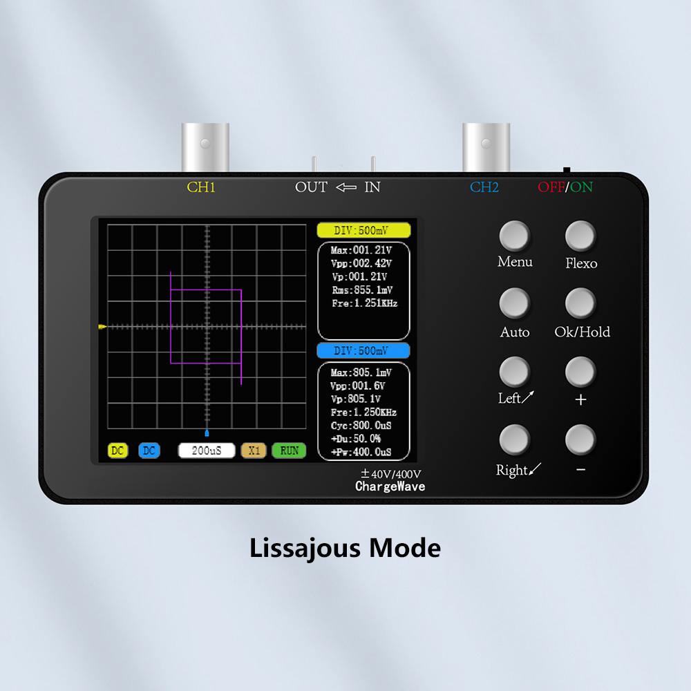 Handhållet digitalt oscilloskop 50m samplingsfrekvens 10m analog bandbredd dubbelkanal bärbart instrument bilreparation 3.2 tums lcd